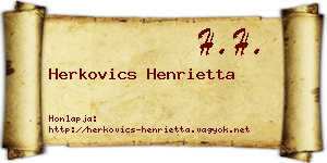 Herkovics Henrietta névjegykártya